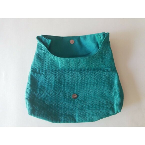 Victoria's Secret Torquise Clutch Handbag Quilted with metal Victoria Secret tag - Picture 2 of 6